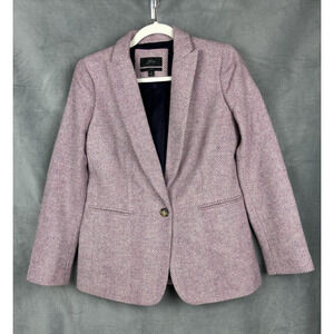 J Crew Parke Blazer Womens 4 Lavender British Tweed Wool Herringbone Jacket